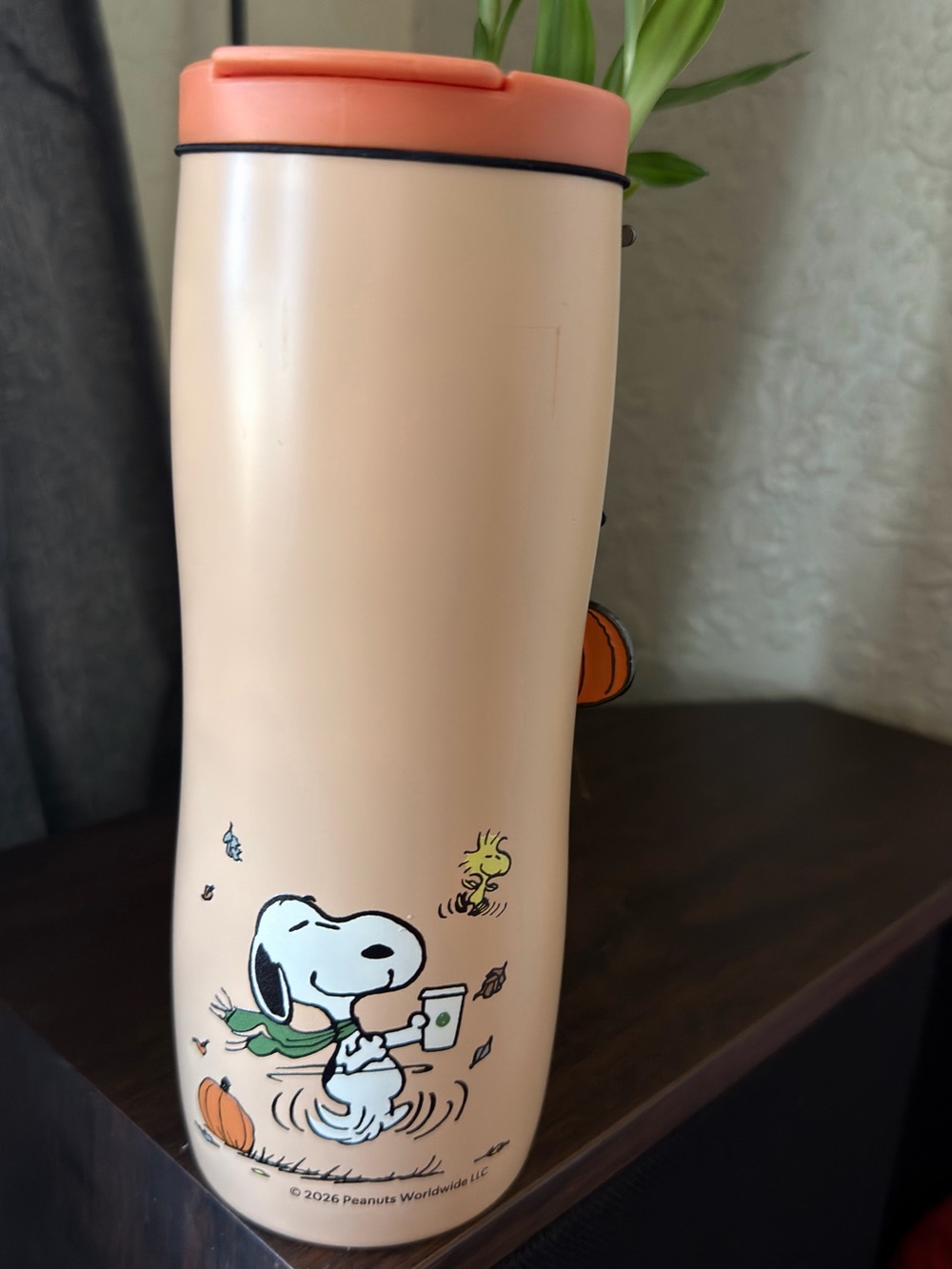 Peanuts Peach & Coral Snoopy Travel Mug